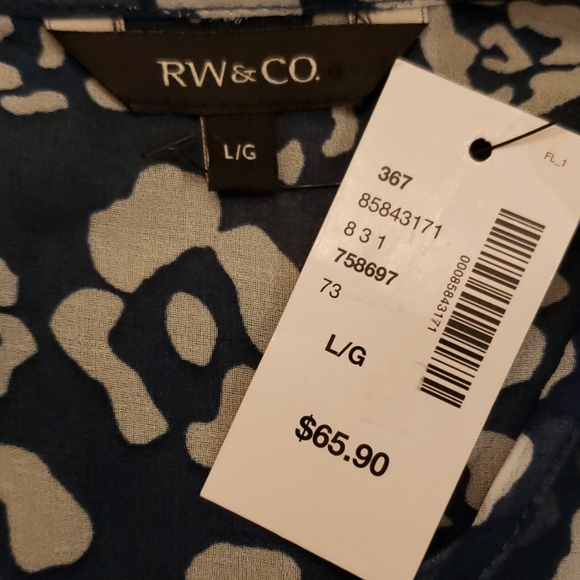 NWT - RW & CO. Sheer Blouse - Picture 6 of 8